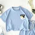 thumbnail image 5 of Akiihool Summer Sets Newborn Boys 2 Piece Toddler Baby Boy Clothes Short Sleeve Top Shorts Cute Summer Outfit Set (Blue,18-24 Months), 5 of 5