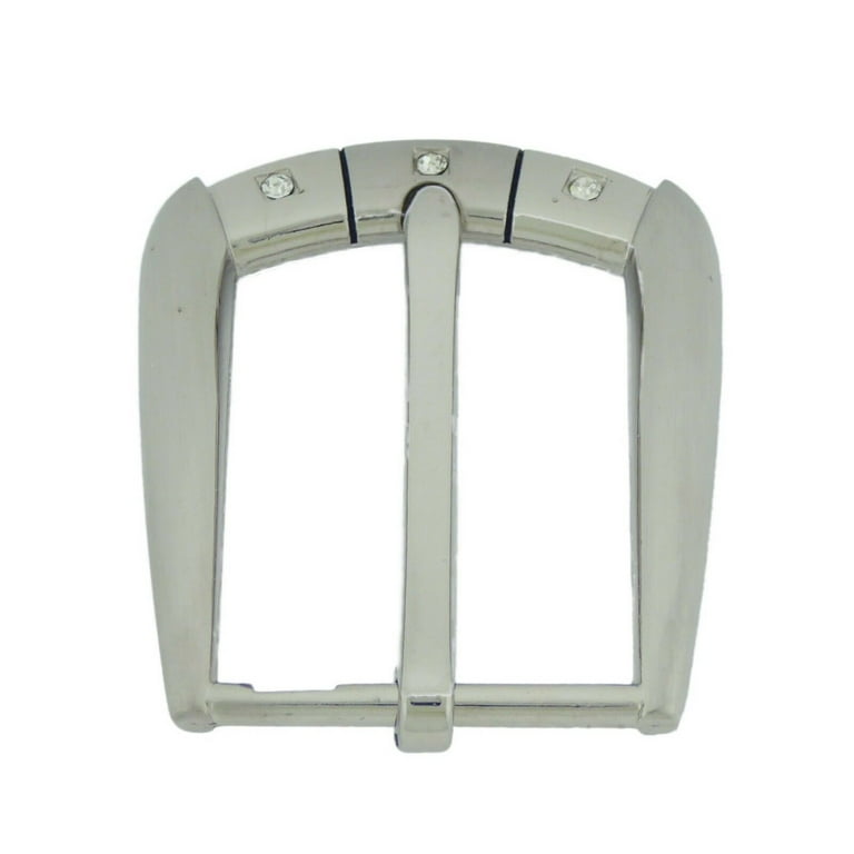 Men's Chrome Finish Single Prong Square Belt Buckle Replacement Pin Buckles  for Leather Belt