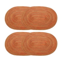Uxcell 4pcs Oval Braided Placemats 20" Non-Slip Oval Table Mats for Dining Tables Washable Heat Insulation Woven Placemats, Orange