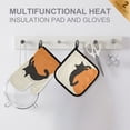thumbnail image 4 of Yayeee Oven Mitts and Pot Holder Set of 4 Heat Resistant Kitchen Gloves Baking Hot Pad, Sleeping Black Cat, 4 of 5