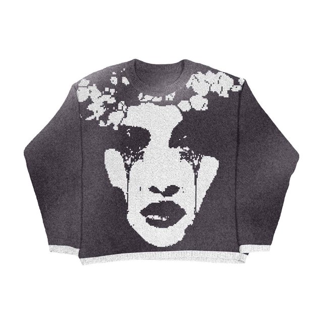 Chandail Mode Automne Hiver Américain Col Rond Chandail Personnalisé Imprimé Manches Longues Joker Ample