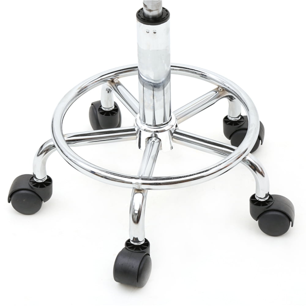 Salon Stool Round Shape Adjustable with Back, Black