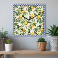 thumbnail image 6 of Summer Lemon Wooden Wall Clock Silent Non Ticking, Green Botanical Watercolor Fruits Blue Square Wall Clocks Battery Operated, Decor Clock for Home Office, Living Room, Kitchen, 12 Inch, 6 of 9