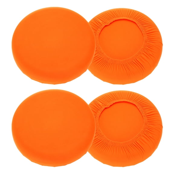 Uxcell 4 Pack Stool Covers Round, 16-20 Inch Bar Stool Covers Washable Dustproof Slipcover Seat Cushion with Elastic for Bar Kitchen Living Room Decor, Fluorescent Orange