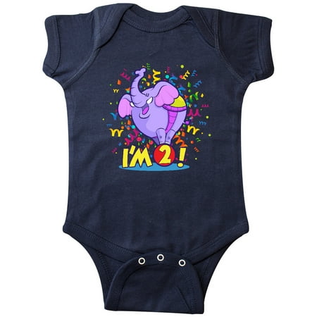 

Inktastic I m Two Elephant Gift Baby Boy or Baby Girl Bodysuit