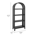 thumbnail image 4 of Celeste 67 Inch Tall Arched Natural Rattan Bookshelf in Black, 4 of 9