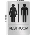thumbnail image 3 of Assured Signs Restroom Sign For Wall | Bathroom Signs | 9 by 6" | Silver Acrylic | ADA Compliant with Braille | Includes Adhesives | Ideal for Office or Home, 3 of 7