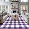 thumbnail image 3 of Purple Plaid Large Area Rugs 6x9 ft Purple Gradient Line Check Geometric Washable Rug Non Slip Indoor Carpet Absorbent Floor Mat for Living Room Bedroom Dining Room, 3 of 9