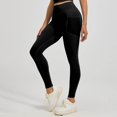 thumbnail image 2 of Mnuaqn High Waisted Yoga Pants for Women Running Workout Mesh Leggings Side Pockets Squat Proof Tummy Control Black for Size XXL, 2 of 5