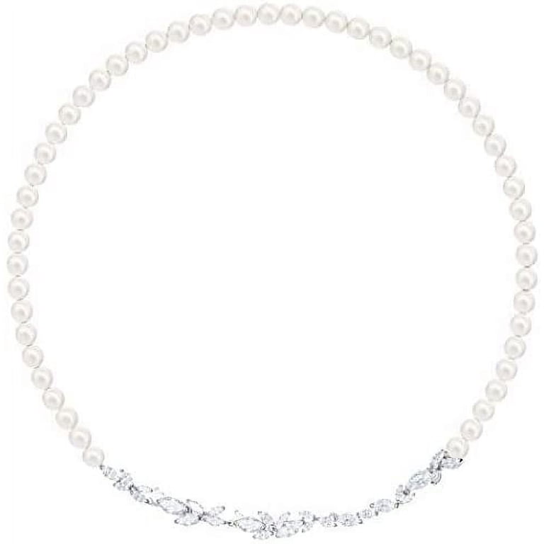 SwarovskiスワロフスキーLouison Pearl リーフ　ネックレス Swarovski Louison Pearl Necklace, White, RHODIUM PLATED - Walmart.com