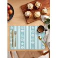 thumbnail image 2 of Ocean Placemats Set of 6 Shell Coral Starfish Stripes Navy Turquoise Place Mat for Dining Table Washable Burlap Cotton Table Mats, 2 of 6