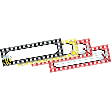 UPC: 0704068014404 | Barker Creek Buffalo Plaid Double-Sided Name plates & Bulletin Board Signs BC1440