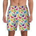 thumbnail image 2 of Goofa Colorful Dinosaurs Printed Men's Swim Trunks Board Shorts Quick Dry Mens Swimming Trunks with Compression Liner,Breathable Fit Hawaii Beach Shorts-X-Large, 2 of 9