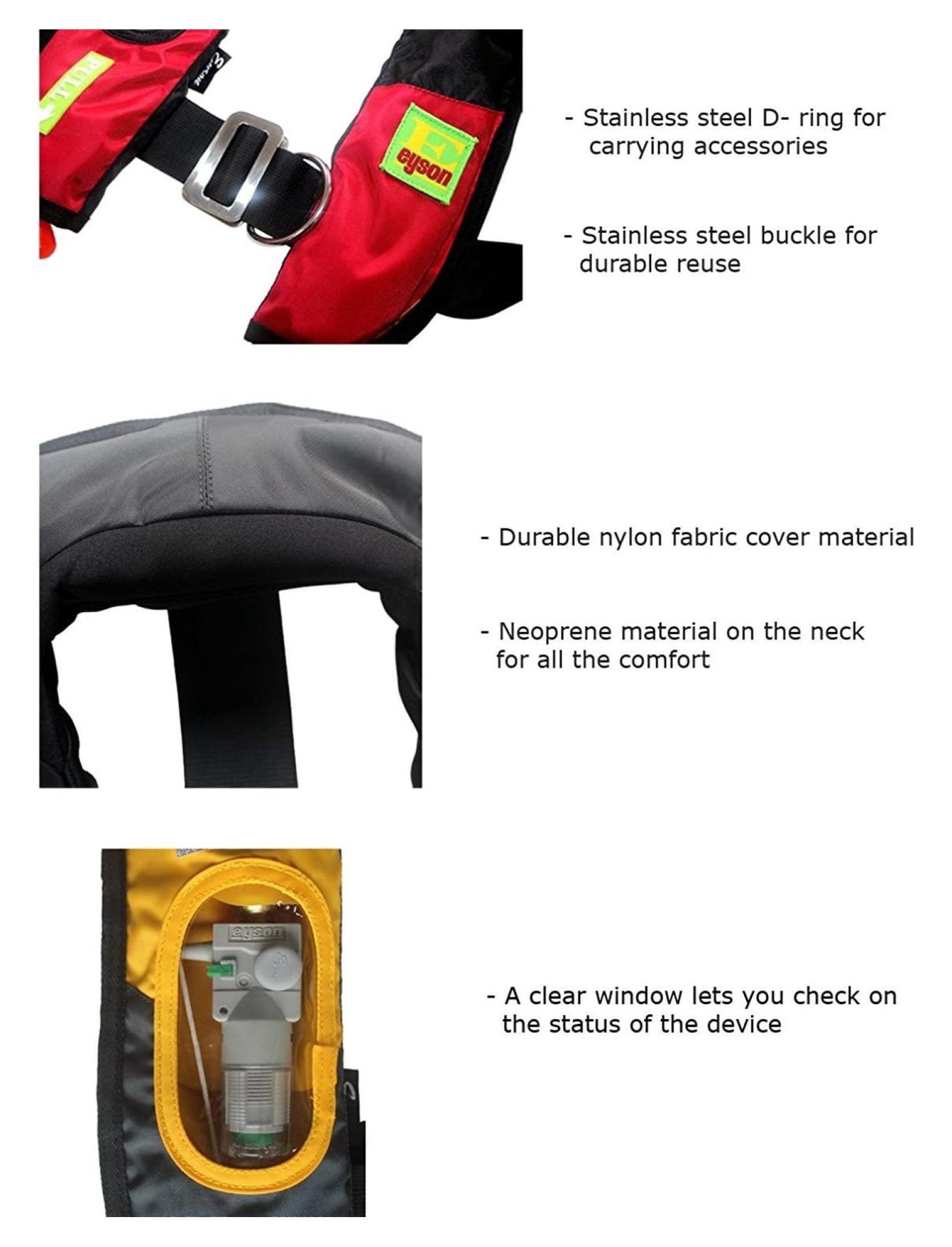 Highly Visible Inflatable Life Vest PCY Automatic Safety Outdoor Boating Water Survival Gear