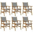 thumbnail image 6 of vidaXL Patio Chairs Outdoor Patio Dining Chair with Armrest Solid Wood Acacia, 6 of 13