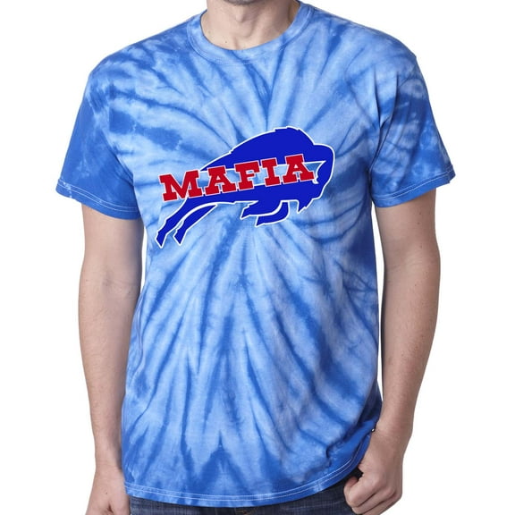 TIE-DYE BLUE Bills Mafia Logo T-shirt ADULT