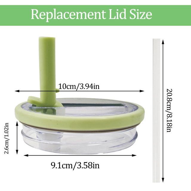 HomeNest Lot de 2 Couvercles de Paille Rabattables de 40 Oz pour Gobelet, Réutilisables, Anti-Déversement (Vert)