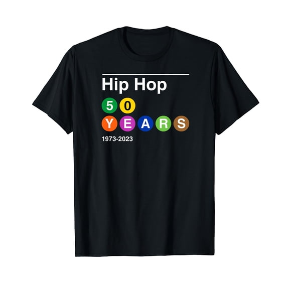 50 Years of Hip Hop 1973-2023 50th Anniversary Subway Sign T-Shirt
