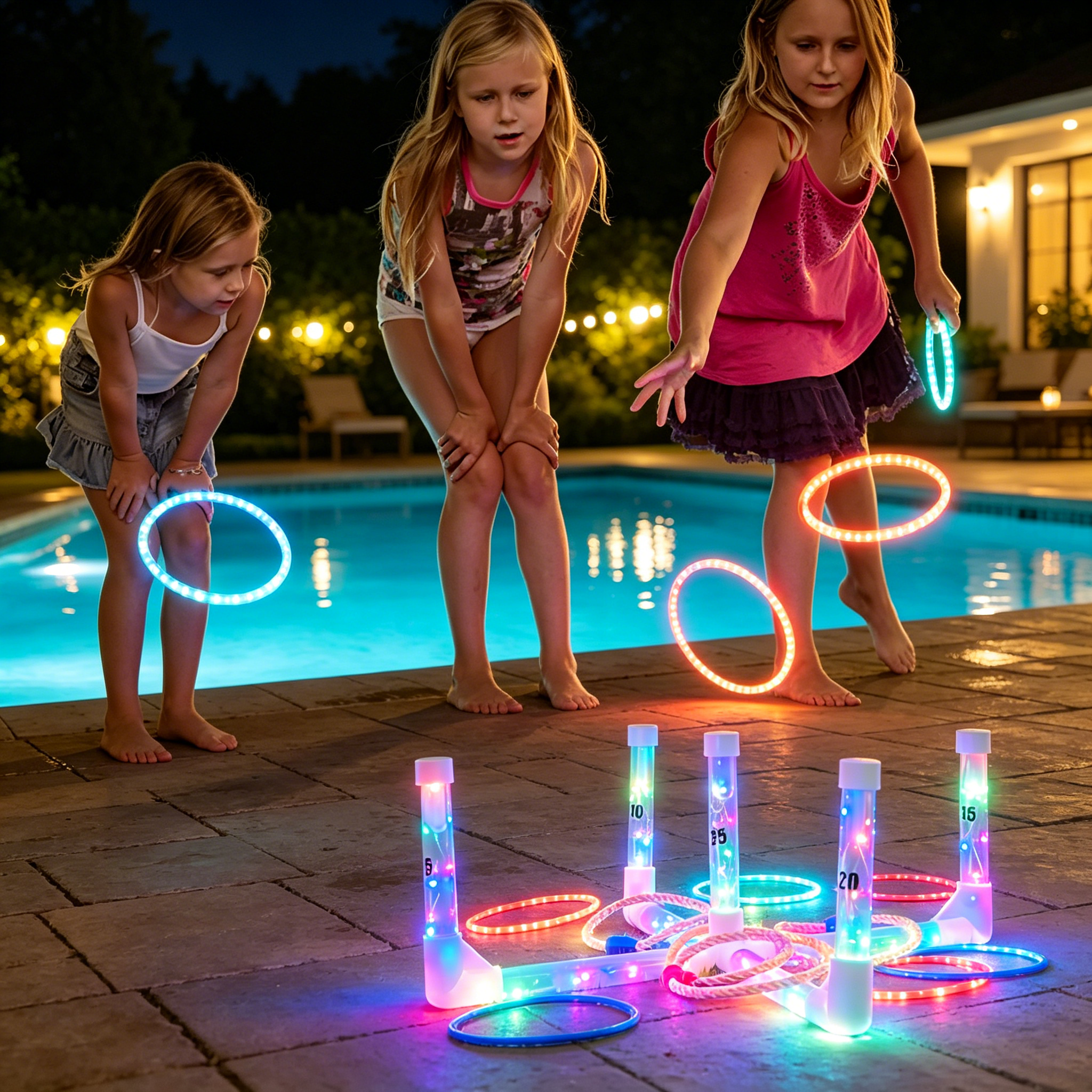 BESTSKY 2026 New Education Games for Kids with Led Lights Outdoor Yard Game for Adults&Family Easy to Set Up W/ Compact Carry