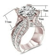 thumbnail image 4 of Naierhg Luxury Shiny Cubic Zirconia Rhinestone Inlaid Ring Bridal Wedding Jewelry Gift, 4 of 5