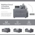 thumbnail image 2 of Gewnee 55'' Modern Convertible Velvet Sofa Bed with Pull-Out Twin Bed, Adjustable Backrest for Living Room, Office (Dark Gray), 2 of 11