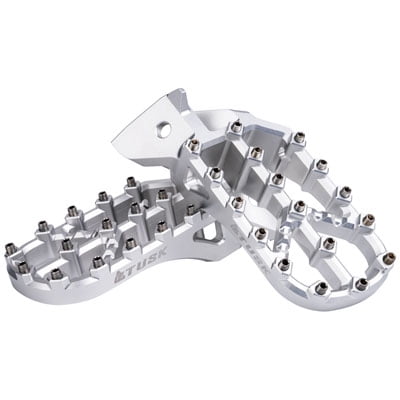 Tusk Edge Billet Adventure Foot Pegs Silver