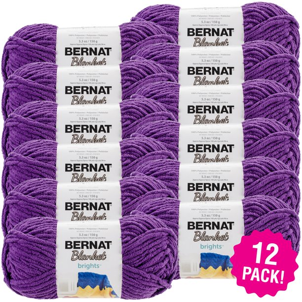 Bernat Blanket Brights Yarn Pow Purple, Multipack of 12