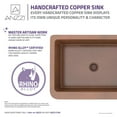 thumbnail image 6 of Cilicia Farmhouse Handmade Copper 30 in. 0-Hole Single Bowl Kitchen Sink with Daisy Design Panel in Polished Antique Copper, 6 of 9
