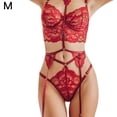 thumbnail image 1 of Conjunto de lencería de encaje sexy para mujer Liguero Sujetador Panty Bralette Ropa interior, Rojo, M Inevent XX000166-05, 1 of 7