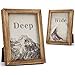thumbnail image 3 of Emfogo 5x7 Picture Frame, Pack of 2 Rustic Picture Frames 5x7 with Real Glass, Solid Wood 5x7 Photo Frame for Table Top Display or Wall Mounted (Carbonized Brown), 3 of 4
