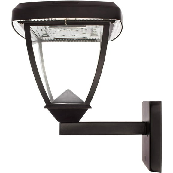 SOLARBASICS Inversee Solar Light Fixture, 3" Mounts for Wall, Post & Pier, 130 Lumens Warm White LED, Black, 1-Pack