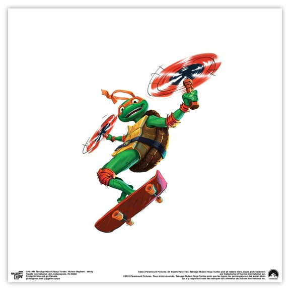 Gallery Pops Nickelodeon Teenage Mutant Ninja Turtles: Mutant Mayhem - Mikey Wall Art, Unframed Version, 12" x 12"
