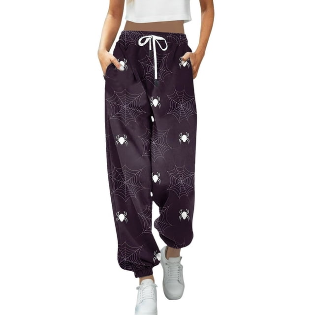 Nouveau Pantalon Décontracté Mode Impression 3D pour Femmes Taille Haute à Cordon