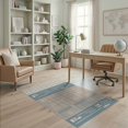 thumbnail image 2 of ODIKA 4'x6' Blue Beige Geometric Handwoven Design Washable Area Rug Intricate Viscose Cotton Patterned Motif Non-Slip, Chair-Friendly, Flatwoven for Home Office, Under Desk, 2 of 7