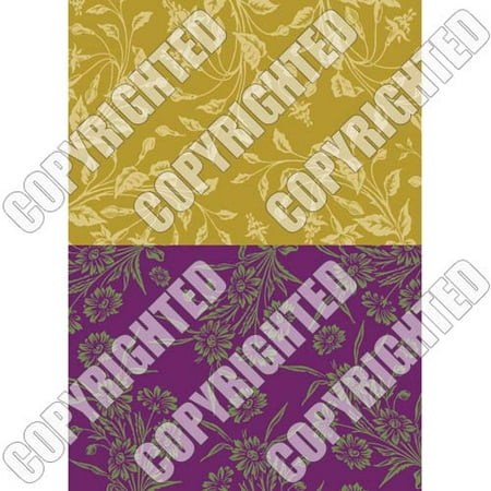Nunn Design Transfer Sheet Wheat/Violet Floral For Scrapbook -Fits
