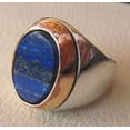 thumbnail image 2 of Lapis Lazuli Mens Ring, Natural Afghani Lapis Lazuli, Silver Jewelry, 925 Silver Ring, Birthday Gift, Heavy Mens Ring, Arabic Design, Ottoman Style Ring, Christmas, Turkey Mens Signet Ring, 2 of 5