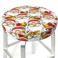 thumbnail image 3 of Lsque Santa Claus bells Pattern Round Bar chair cushion covers Velvet Fabric Premium Comfort Protects from Scratches and Stains for 14-17 Inch Chair-14 inch, 3 of 7