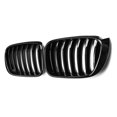 thumbnail image 3 of 1 Pair Front Bumper Kidney Grill Grille for BMW X3 F25 X4 F26 2014-2017, Gloss Black, 3 of 8