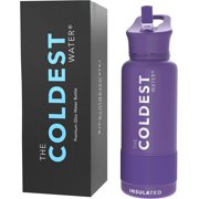 COLDEST Sports Water Bottle - 32oz (Straw Lid), Leak Proof, Vacuum Insulated Stainless Steel, Hot Cold, Double Walled,
