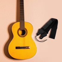 LEORX Durable Black Guitar Strap with Pick Holder for Acoustic and Electric Guitars Adjustable Length
