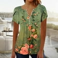 thumbnail image 2 of Aloohaidyvio Plus Size Blouses for Women Womens Tops Petal Short Sleeve Summer Casual Crew Neck Shirts Floral Solid Blouse, 2 of 5