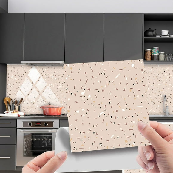 10 Pieces Marbless Tile Stickers Peel And Stick Waterproof Self Adhesive Granites Flooring 3D Wall Tile Stickers For Kitchen Bathroom Living Room