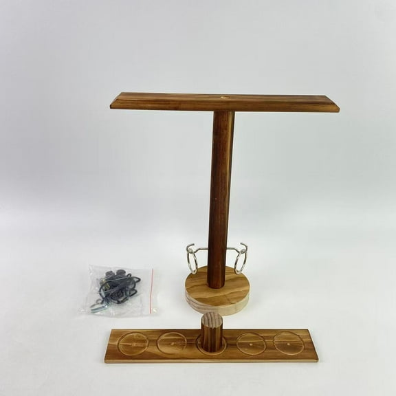 Pelzutm Ring games, Ring Toss Game for Adults, Hook and Ring Game, Swinging String Hook & Ring Tabletop Battle Game, Outdoor & Indoor Game, Patio Décor Party Bar Game, Wooden Ring &Hook Game