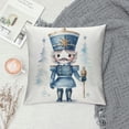 thumbnail image 2 of ARISTURING  Merry Christmas Nutcracker Throw Pillow Covers, Winter Holiday Party Decorative Farmhouse Cushion Case Home Decoration Bright Cartoon Xmas Decor for Sofa Couch Set of, 2 of 5
