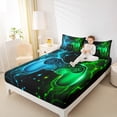 thumbnail image 4 of Homewish Modern Video Game Queen Sheet Sets,Kids Gamepad Controller Flat Sheet,Gradient Blue Green Queen Fitted Sheet For Boy,4-Piece, 4 of 7