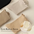 thumbnail image 5 of Livease Womens Crew Socks, 6Colors Ruffle Socks, Turn-Cuff Frilly Sock, Casual Slouch Cotton Socks, 5 of 8
