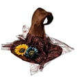 thumbnail image 6 of Cutuoiiu Women's Halloween Party Accessory Solid Color Vintage Witch Hat Floral Decor Mesh Wide Brim Hat for Halloween Dress‑Up Theme Activities, 6 of 6
