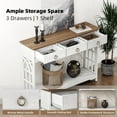 thumbnail image 4 of 43" Console Tables with Drawers,Farmhouse Entryway Table with Shelf and Solid Wood Legs,Narrow Long Rustic Vintage Sofa Foyer Tables for Entryway,White, 4 of 7