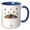 Blue/White, variant on 3drose, Chic Collage Patterned Umbrella and Rain Drop Illustrations, 11oz Two-tone Blue Mug