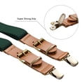 thumbnail image 2 of Buyless Fashion Leather End 2 Pack Suspenders for Men - 48" Elastic Adjustable Straps 1" - Y Shape - 5136-2-Hunter-Green, 2 of 7